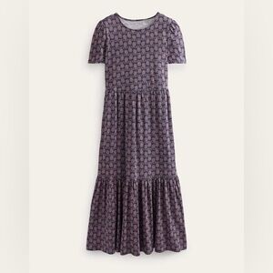 Boden Emma tiered jersey midi dress size 2